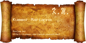 Kummer Marianna névjegykártya